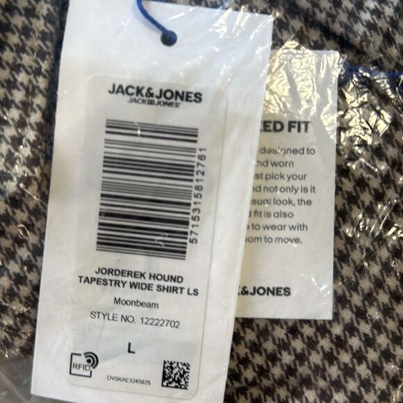 Jack&Jones Jorderek Houmd Tapestry WIDE FIT SHIRT Moonbeam L NWT in packaging - Picture 6 of 7